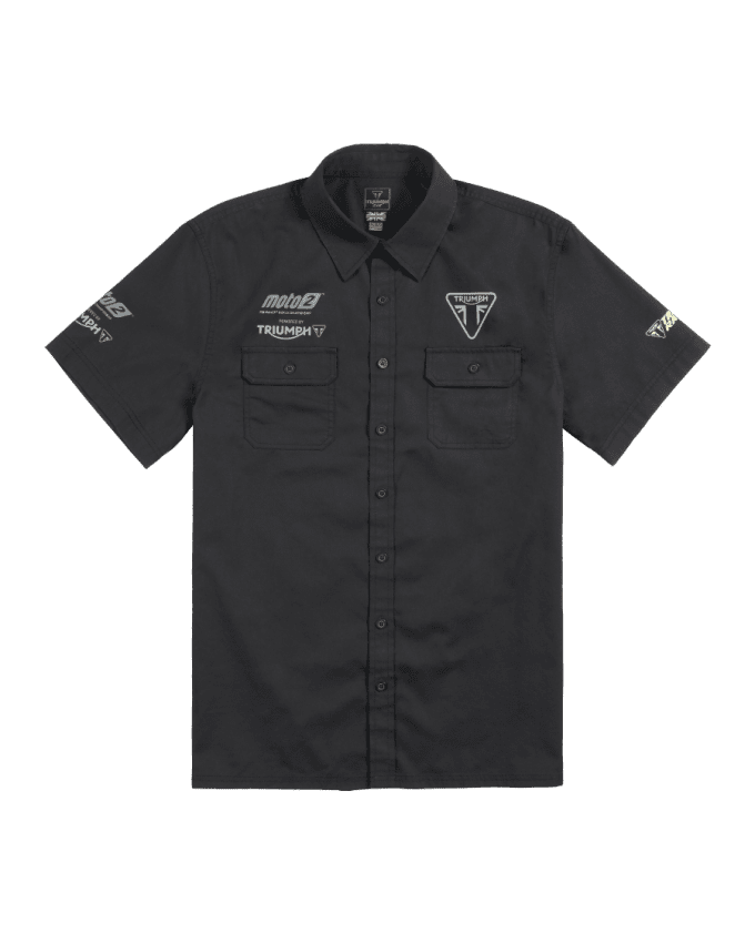 Official Triumph x Ace Cafe Short Sleeved Black Logo Shirt
